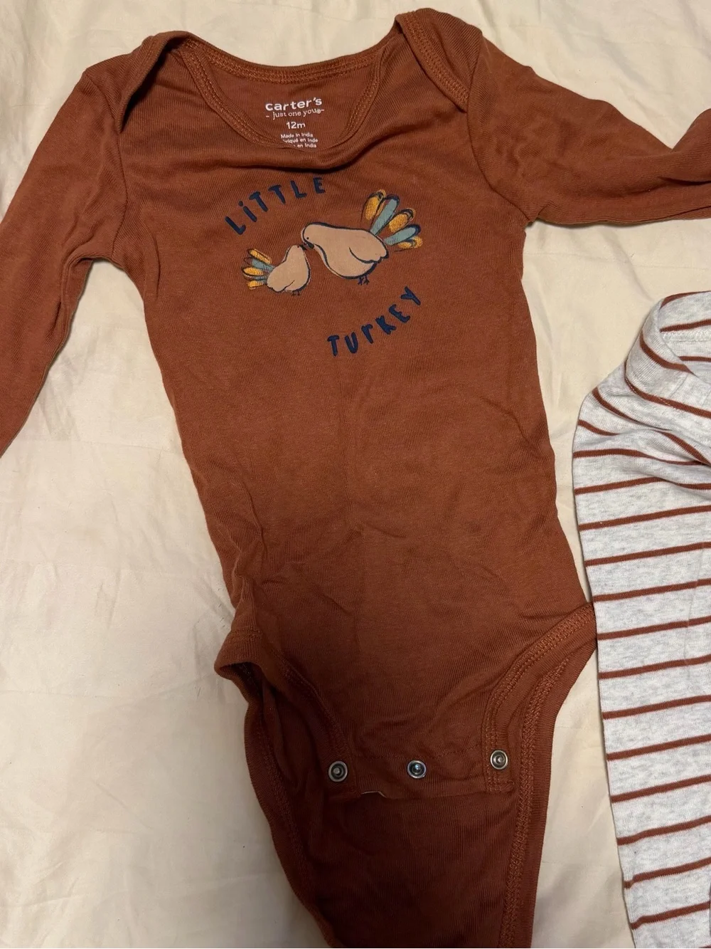 Carter's Thanksgiving Baby Onesie with matching Pants 12 mos